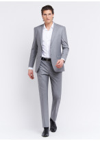 Regular fit suit by Emmanuelle Khanh _ Pearl grey faux plain _ 21 - Pearl grey