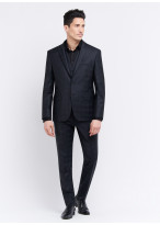 Costume slim fit Emmanuelle Khanh _ Noir à carreaux _ 01 - Noir