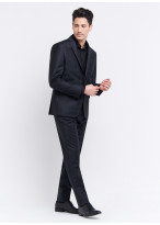Costume slim fit Emmanuelle Khanh _ Noir à carreaux _ 01 - Noir
