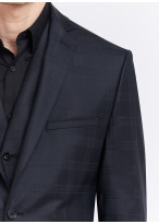 Costume slim fit Emmanuelle Khanh _ Noir à carreaux _ 01 - Noir