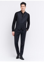 Waistcoat by Emmanuelle Khanh _ Black with checks _ 01 - Black