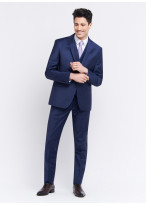 Slim fit suit by Emmanuelle Khanh _ Midnight blue with checks _ 89 - Midnight blue