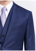 Costume slim fit Emmanuelle Khanh _ Bleu nuit à carreaux _ 89 - Bleu nuit