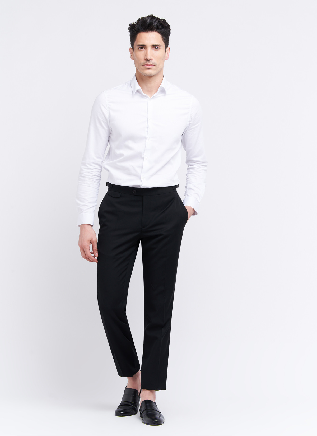 Pantalon slim fit Emmanuelle Khanh _ Noir uni _ 01 - Black