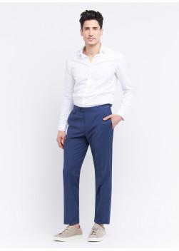 Pantalon slim fit Emmanuelle Khanh _ Bleu pétrole uni _ 87 - Bleu pétrole