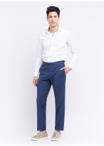 Pantalon slim fit Emmanuelle Khanh _ Bleu pétrole uni _ 87 - Bleu pétrole