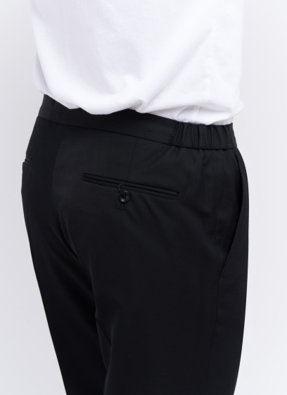 Pantalon slim fit Emmanuelle Khanh _ Noir uni _ 01 - Noir