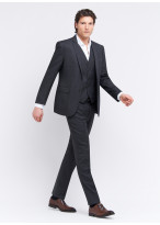 Costume trois pièces slim fit Sevenson _ Gris anthracite à carreaux _ 24 - Gris anthracite