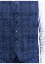 Costume trois pièces slim fit Sevenson _ Bleu pétrole à carreaux _ 87 - Bleu pétrole