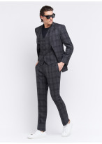 Costume trois pièces slim fit Sevenson _ Gris anthracite à carreaux _ 24 - Gris anthracite