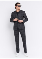 Costume trois pièces slim fit Sevenson _ Gris anthracite à carreaux _ 24 - Gris anthracite