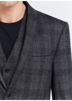 Costume trois pièces slim fit Sevenson _ Gris anthracite à carreaux _ 24 - Gris anthracite