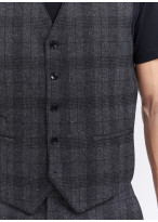 Three-pieces slim fit suit by Sevenson _ Anthracite grey with checks _ 24 - Anthracite grey