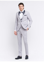 Smoking slim fit Sevenson _ Gris perle faux uni _ 21 - Gris perle