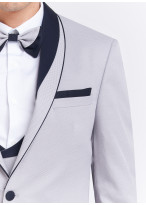 Smoking slim fit Sevenson _ Gris perle faux uni _ 21 - Gris perle