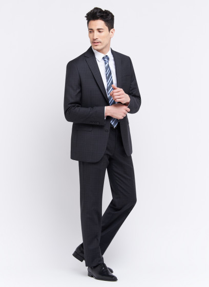 Costume regular fit Cloth Ermenegildo Zegna _ Gris anthracite à carreaux _ 24 - Gris anthracite