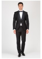 Smoking slim col châle Emmanuelle Khanh-Noir et marine - 182-NOIR-1