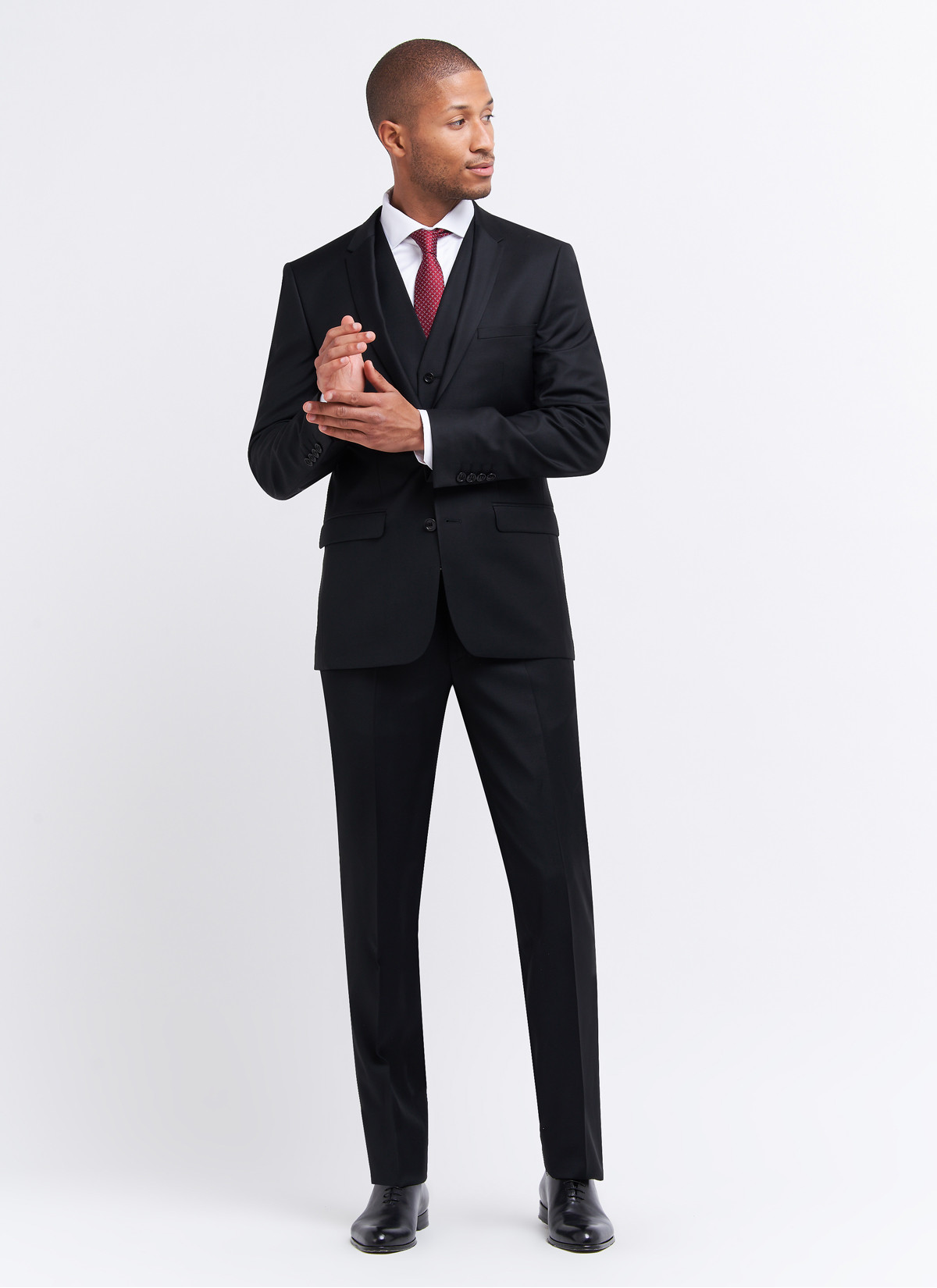 Costume slim fit Charles Le Golf _ Noir uni _ 01 - Noir