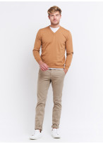 Pull col V en coton Charles Le Golf _ Sable uni _ 31 - Sable