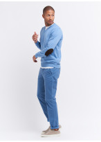 Pull col V en coton Charles Le Golf _ Bleu ciel uni _ 81 - Bleu ciel