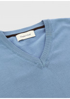 Pull col V en coton Charles Le Golf _ Bleu ciel uni _ 81 - Bleu ciel