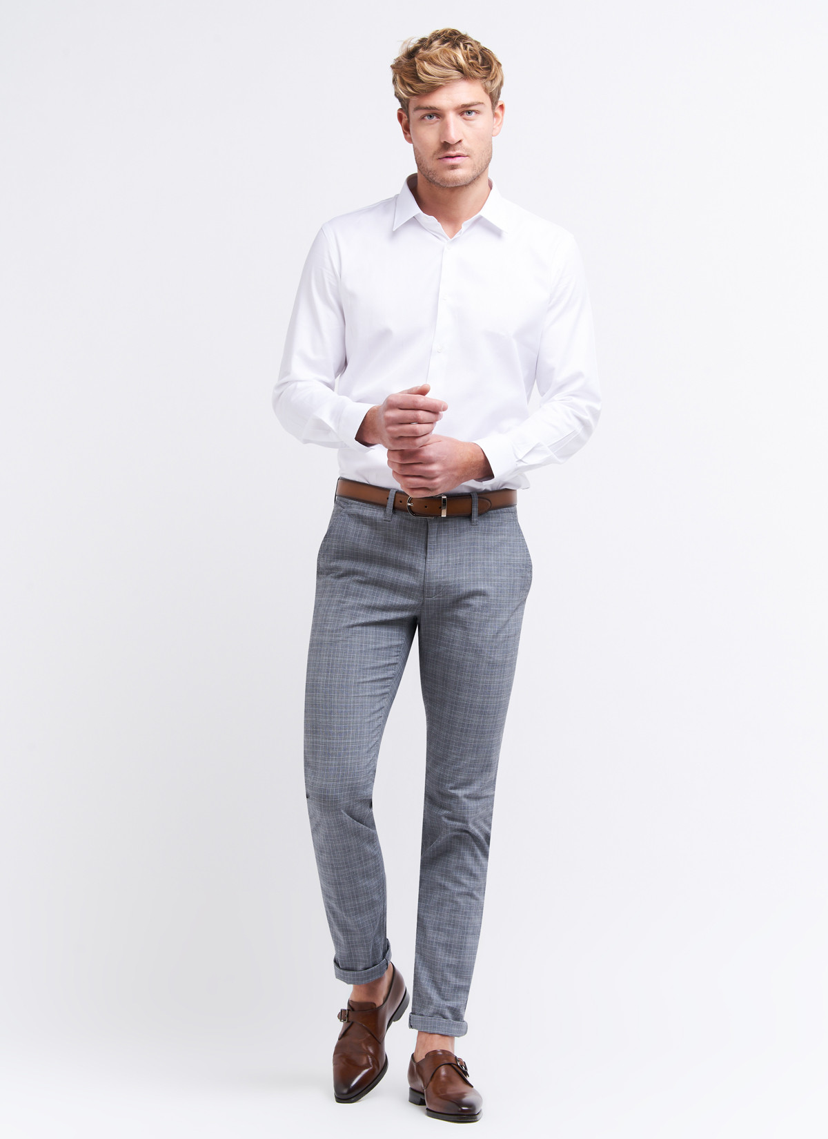 Pantalon chino imprimé prince de galles Charles Le Golf