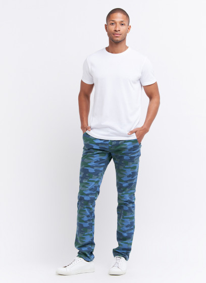 Pantalon chino motif camouflage Charles Le Golf