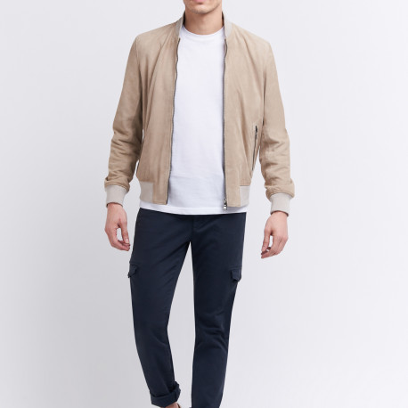 Veste Blouson En Daim Charles Jourdan - Taille 38, Couleur Olive - Style Vintage Chic - Très Bon état