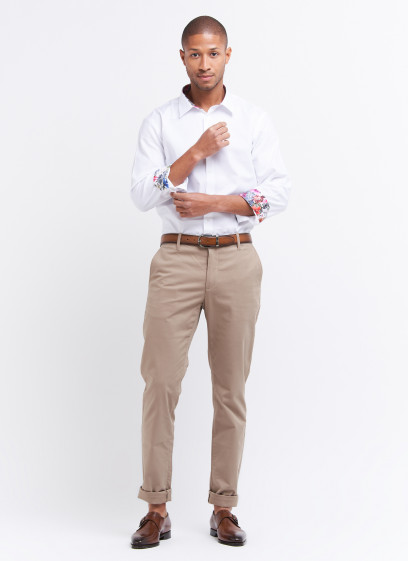 Chemise slim fit Charles Le Golf _ Blanc uni _ 10 - Blanc