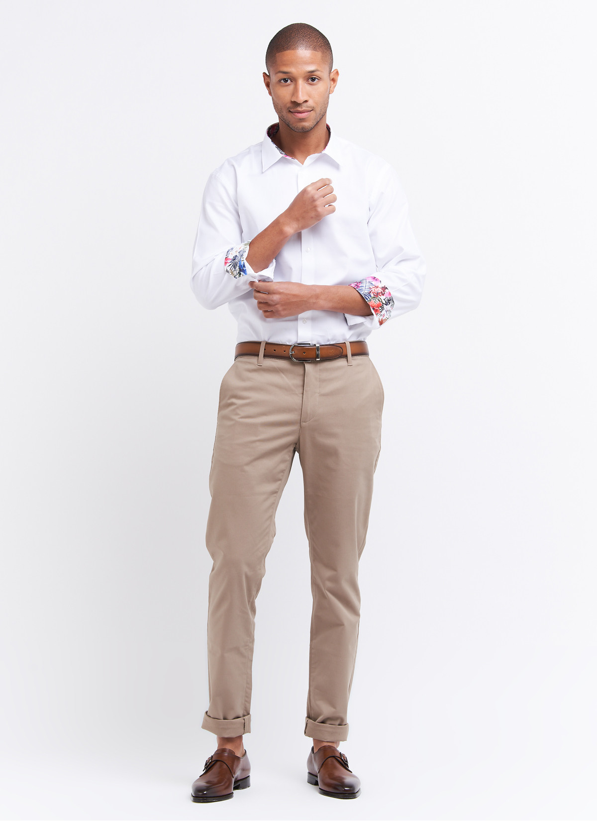 Chemise slim fit Charles Le Golf _ Blanc uni _ 10 - Blanc
