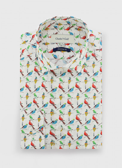 Chemise regular fit Charles Le Golf _ Blanc motif fantaisie _ 10 - Blanc