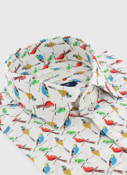 Chemise regular fit Charles Le Golf _ Blanc motif fantaisie _ 10 - Blanc