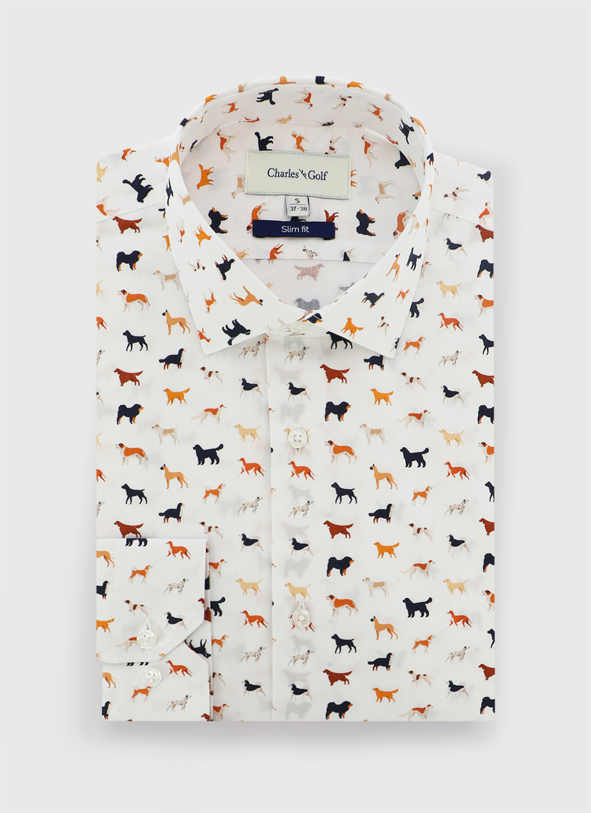 Chemise slim fit Charles Le Golf _ Blanc motif fantaisie _ 10 - Blanc