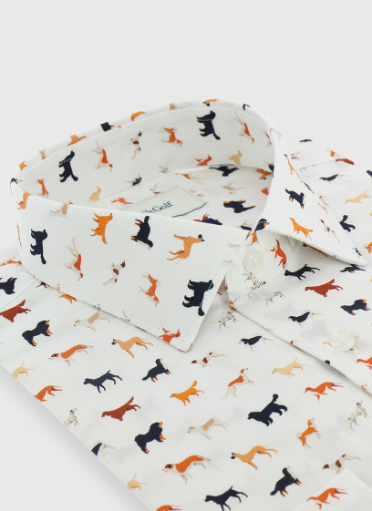 Chemise slim fit Charles Le Golf _ Blanc motif fantaisie _ 10 - Blanc