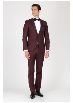 Smoking slim col pointe SEVENSON-Bordeaux - 9214/02