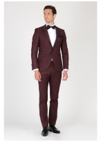 Smoking slim col pointe SEVENSON-Bordeaux - 9214/02