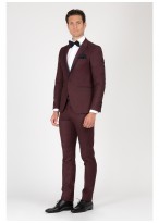 Smoking slim col pointe SEVENSON-Bordeaux - 9214/02