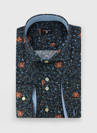 Exotic pattern slim shirt Stanbridge