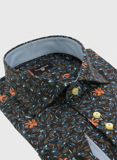 Chemise slim à motif exotique Stanbridge