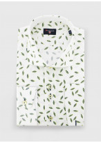 Chemise slim à motif feuillage Stanbridge _ Blanc motif fantaisie _ 10 - Blanc