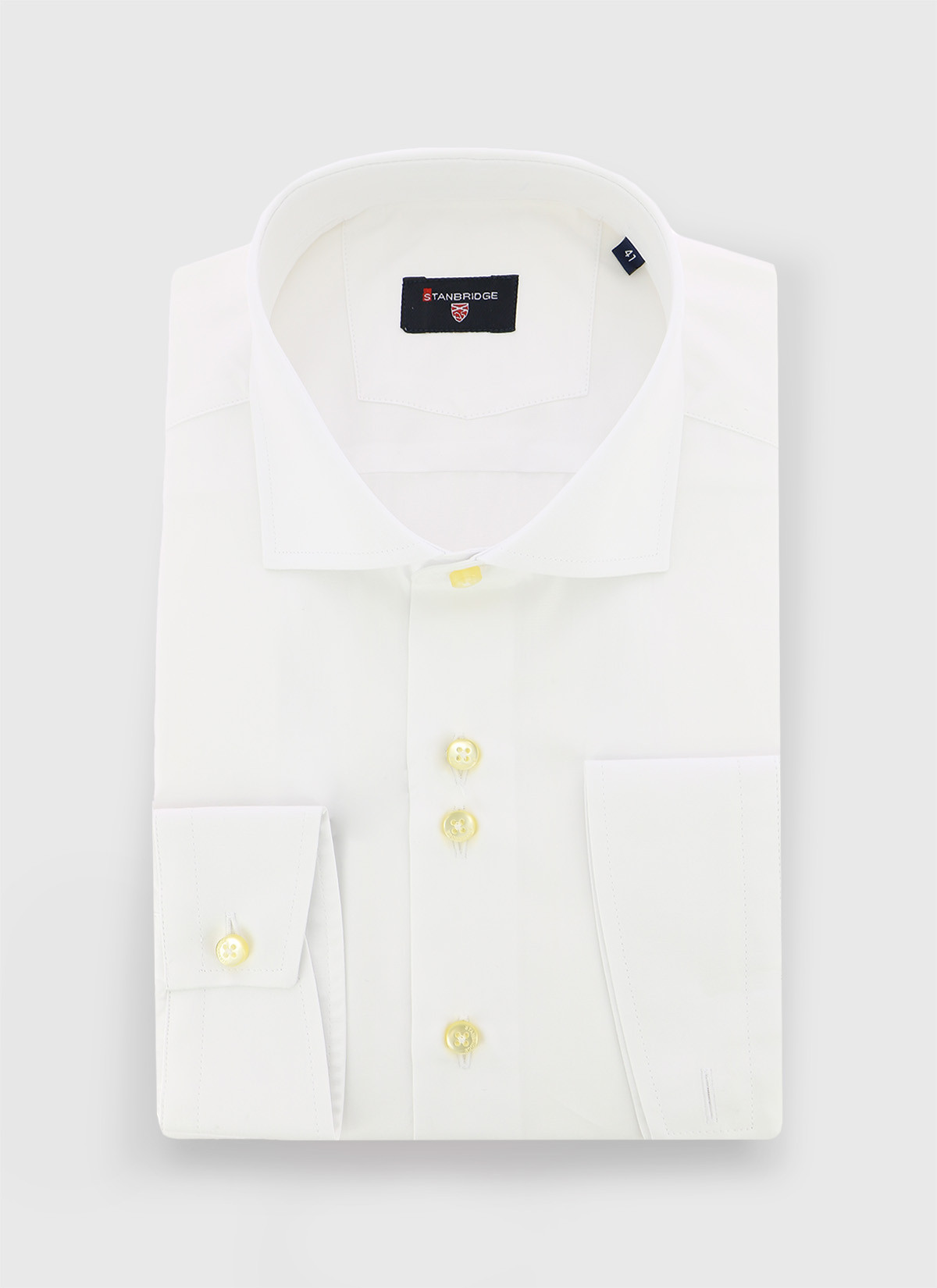 Chemise slim col italien Stanbridge _ Blanc uni _ 10 - Blanc