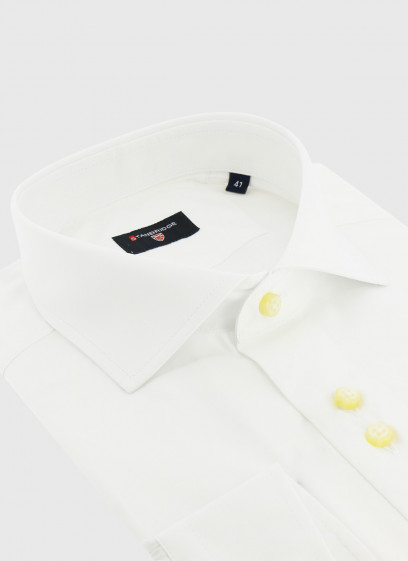 Chemise slim col italien Stanbridge _ Blanc uni _ 10 - Blanc