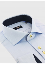 Chemise slim col italien Stanbridge _ Bleu pastel faux uni _ 80 - Bleu Pastel
