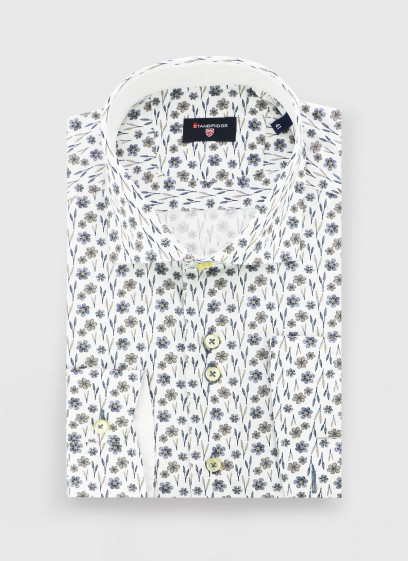 Chemise slim à motif fleuri Stanbridge _ Blanc motif fantaisie _ 10 - Blanc