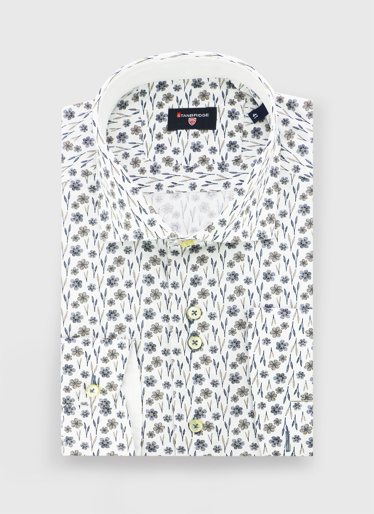 Chemise slim à motif fleuri Stanbridge _ Blanc motif fantaisie _ 10 - Blanc