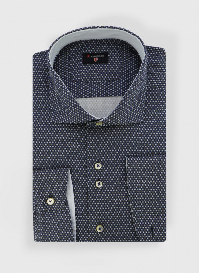 Chemise slim fit à motif circulaire Stanbridge _ Bleu marine à pois _ 88 - Bleu marine