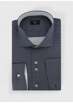 Chemise slim fit à motif circulaire Stanbridge _ Bleu marine à pois _ 88 - Bleu marine