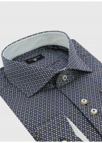 Chemise slim fit à motif circulaire Stanbridge _ Bleu marine à pois _ 88 - Bleu marine