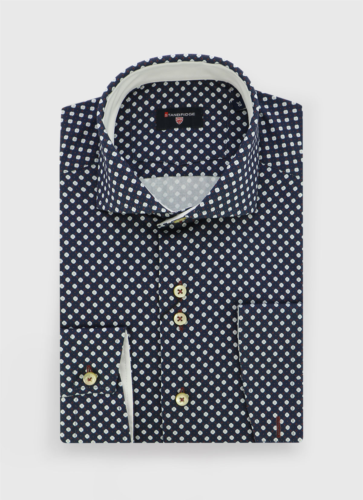 Chemise slim fit à motif fantaisie Stanbridge _ Bleu marine fantaisie _ 88 - Bleu marine