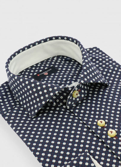 Chemise slim fit à motif fantaisie Stanbridge _ Bleu marine fantaisie _ 88 - Bleu marine